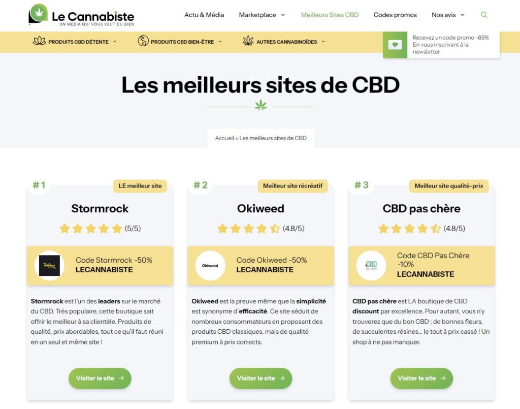 meilleurs sites cbd sur le cannabiste